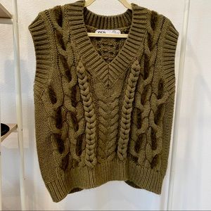 Zara Olive Green Sweater Vest